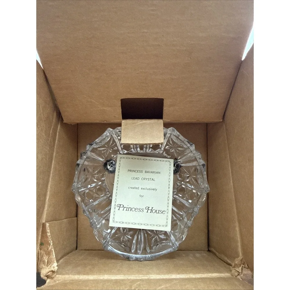 New Vintage Princess House 479 Crystal Glass 5 Inch Dish With Feet